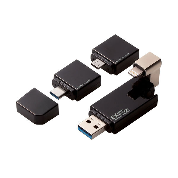 アスクル】USBメモリ 32GB USB3.0 microUSB+TypeC+Lightning) LMF-LGU3A032GBK ロジテック  1個 通販 ASKUL（公式）