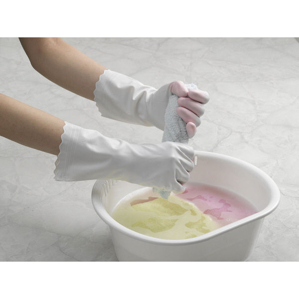 アスクル】 ファミリー ビニール手袋 うす手 指先強化 炊事・掃除用 L グリーン 1双 エステー 通販 - ASKUL（公式）