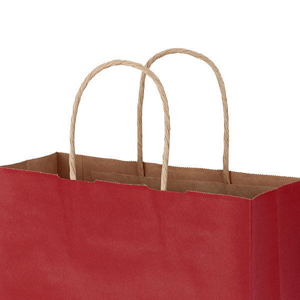 手提げ紙袋　丸紐　ベーシックカラー　赤　L　1袋（50枚入）　スーパーバッグ オリジナル