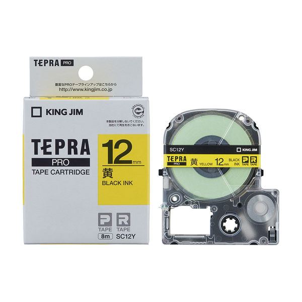 テプラ TEPRA PROテープ スタンダード 幅12mm 黄ラベル(黒文字) SC12Y