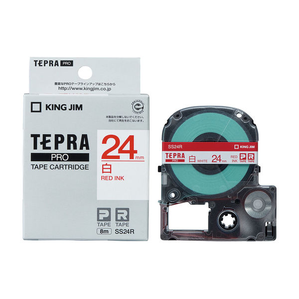 テプラ TEPRA PROテープ スタンダード 幅24mm 白ラベル(赤文字) SS24R