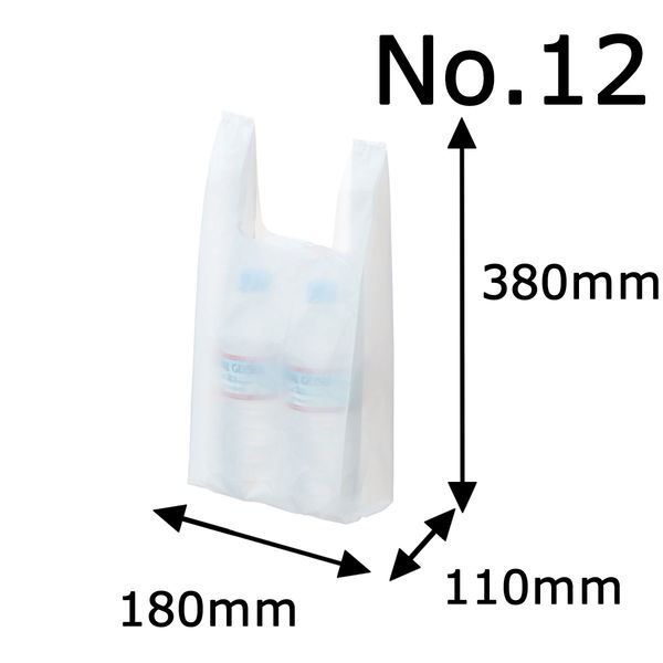 アスクル　レジ袋（乳白）　12号　幅180mm×マチ110mm×縦380mm　1袋（100枚入） オリジナル