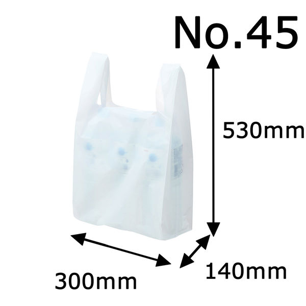 アスクル　レジ袋（乳白）　45号　幅300mm×マチ140mm×縦530mm　1袋（100枚入） オリジナル