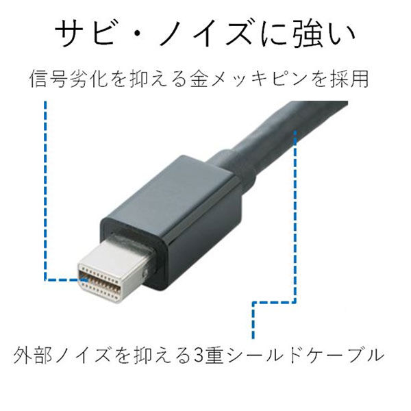 エレコム Mini DisplayPort-VGA変換アダプタ AD-MDPVGABK 1個
