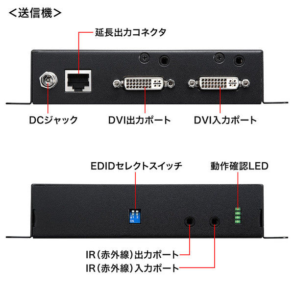 サンワサプライ PoE対応DVIエクステンダー（セットモデル） VGA