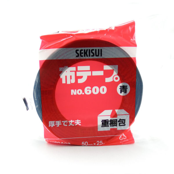 アスクル】積水化学工業 カラー布テープ No.600 0.31mm厚 青 幅50mm×長 