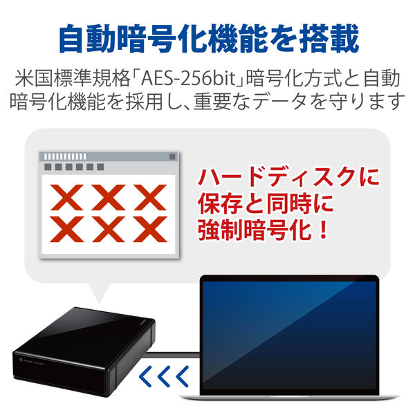 アスクル】 HDD (ハードディスク) 外付け 3TB USB3.0 暗号化 ブラック ELD-EEN030UBK エレコム 1台（直送品） 通販 -  ASKUL（公式）
