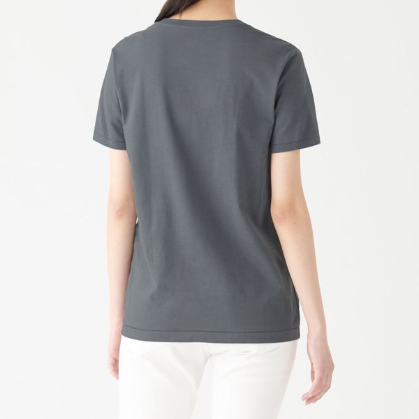 LOHACO - 無印良品 ムラ糸天竺編みクルーネック半袖Tシャツ 婦人 M ミディアムグレー 良品計画