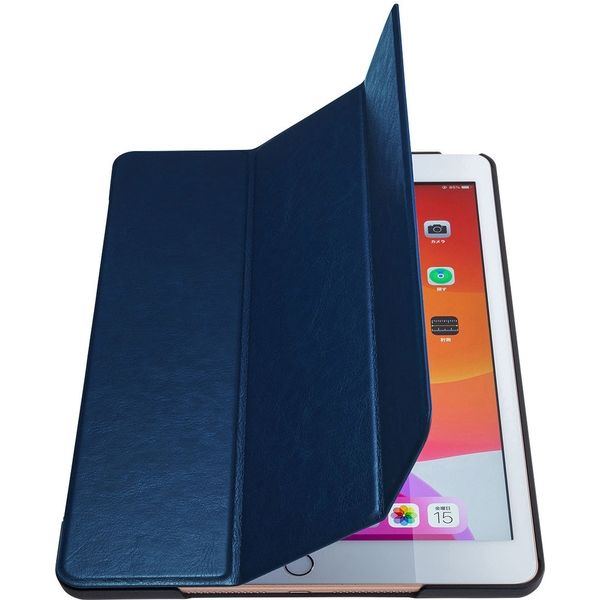 アスクル】サンワサプライ iPad 10.2インチ ソフトレザーケース ブルー 