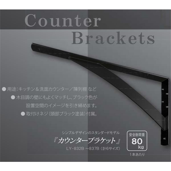 アスクル】 サヌキ カウンターブラケット 黒 [2本入] 4.5t×38×200×400 