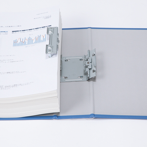 アスクル　パイプ式ファイル　A4タテ　両開き　エコノミータイプ　とじ厚50mm　背幅66mm　10冊　ブルー　青 オリジナル