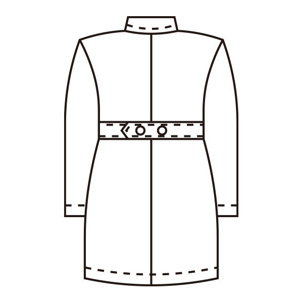 KAZEN（カゼン） レディス薬局衣（ハーフ丈）261 長袖 シングル オフホワイト L 医療白衣 ドクターコート 診察衣