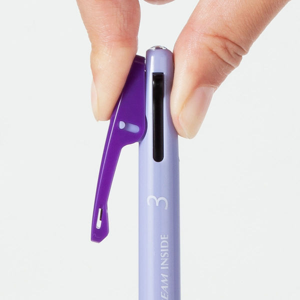 ジェットストリーム　インサイド　3色ボールペン　0.5mm　パープル軸　紫　アスクル限定　3本　三菱鉛筆uni オリジナル