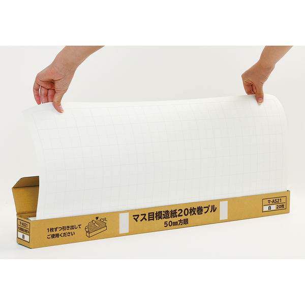 マルアイ　方眼模造紙　プルタイプ　白　マ-AS21　1箱（20枚入）