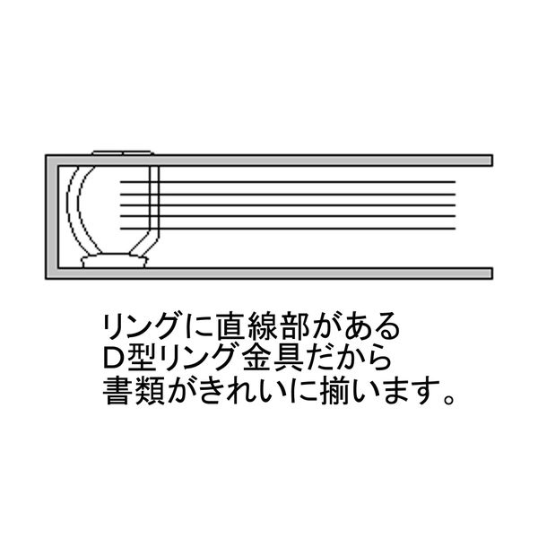 リヒトラブ D型リングファイル A4ヨコ 背幅46mm 青 G2236 10冊 - アスクル