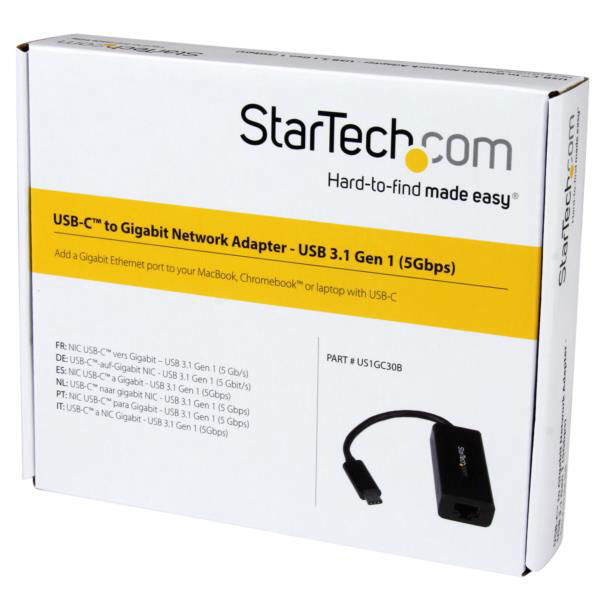 StarTech.com 有線LANアダプタ USB-C接続 ギガビット対応 ブラック US1GC30B 1個