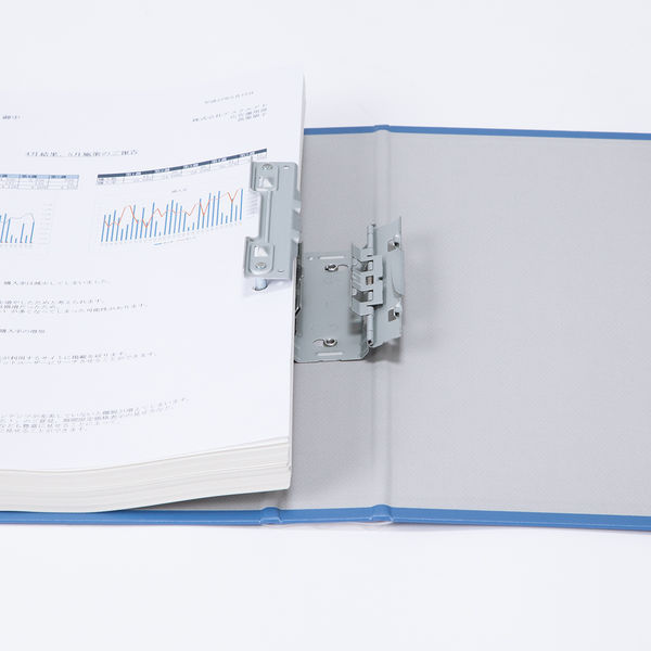 アスクル パイプ式ファイルエコノミータイプ両開きA3E　ヨコ とじ厚30ｍｍ　青10冊 オリジナル