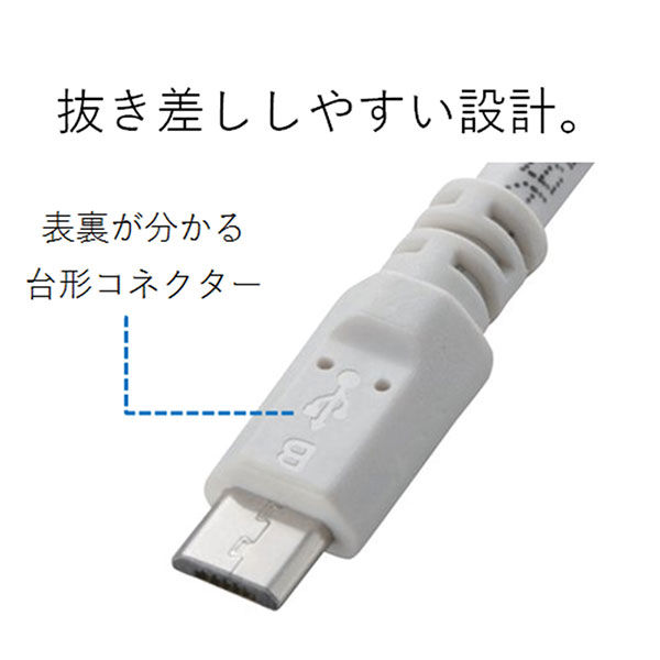 アスクル】 タブレット・スマホ USBケーブル micro B ホワイト 1.2m 台形コネクタ MPA-AMBC2U12WH エレコム  1個（直送品） 通販 - ASKUL（公式）