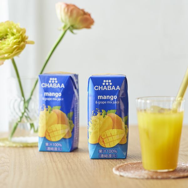 アスクル】CHABAA 100％ジュース マンゴー＆グレープミックスジュース 180ml 1箱（36本入） 通販 ASKUL（公式）
