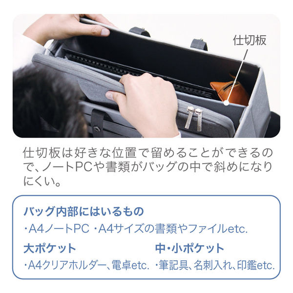 アスクル】ソニック キャビネット バッグ A4ノート PC 対応 ネイビー 