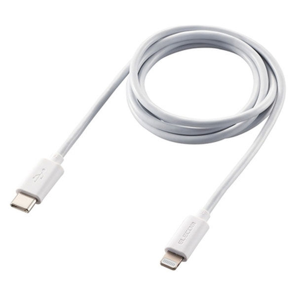 アスクル エレコム ライトニングケーブル USB(C)[オス]-Lightning[オス] 1m ホワイト USB PD対応/高速充電  MPA-CL10WH 通販 - ASKUL（公式）