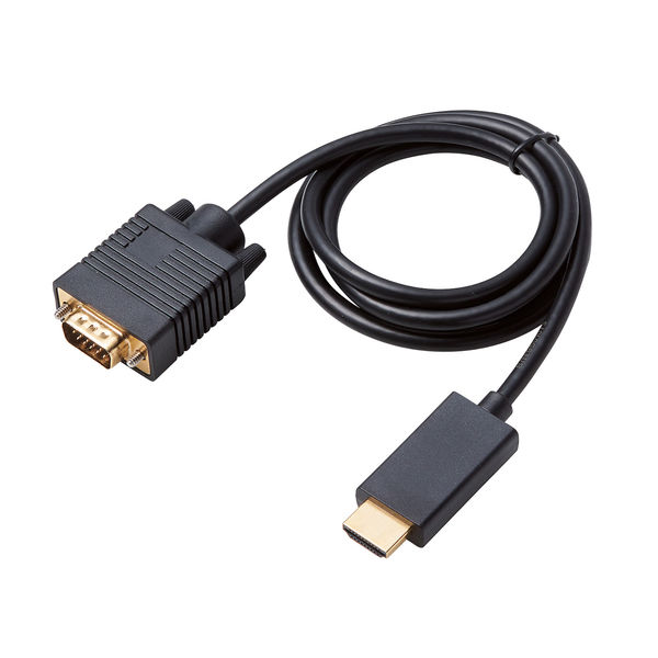 アスクル】 HDMI-VGA 変換ケーブル 1m HDMI[オス] - VGA(D-Sub15pin)[オス] CAC-HDMIVGA10BK  エレコム 1本 通販 - ASKUL（公式）