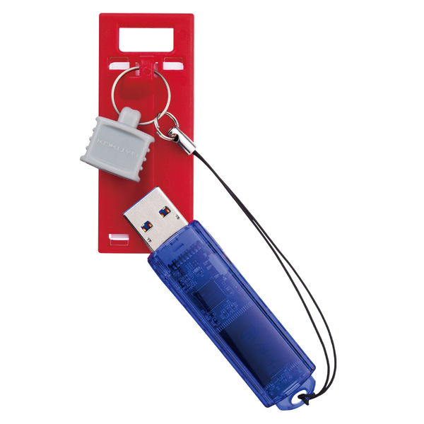 【アスクル】コクヨ（KOKUYO） キーホルダー名札 USBメモリー対応 赤 4個入 ナフ-S230U-R 1セット（8個：4個入×2パック
