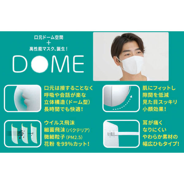 山崎産業 C.立体型マスク（ドーム）ふつうサイズ 1箱（140枚：7枚入×20