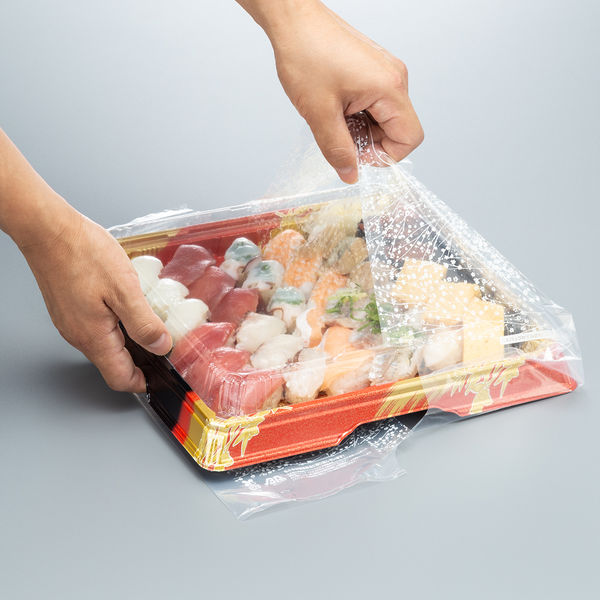 アスクル】福助工業 SKバッグバイオ25 寿司ピザ用レジ袋（透明・かすみ 
