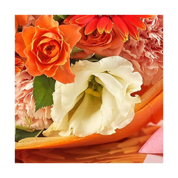 【フラワーギフト・ラッピング付】 日比谷花壇 おまかせ花束「イエロー・オレンジ系」 TH2990（直送品）