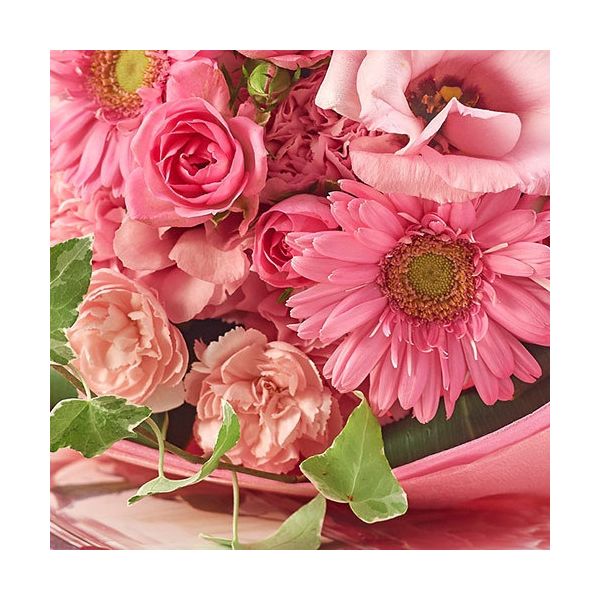 【フラワーギフト・ラッピング付】 日比谷花壇 おまかせ花束「ピンク・ローズ系」 TH2989（直送品）