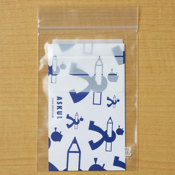 アスクル】アスクルオリジナル チャック袋（マット印刷） 0.05mm厚 B8 70mm×100mm 書き込み欄付き 1袋（200枚入） オリジナル  通販 - ASKUL（公式）