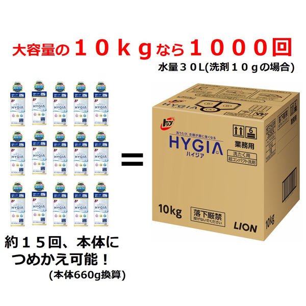 トップ ハイジア（HYGIA） 業務用バッグインボックス10kg（注ぎ口