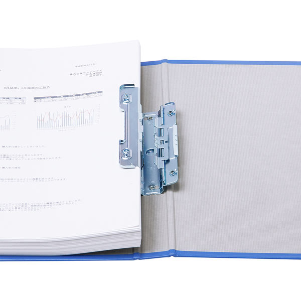 アスクル　パイプ式ファイル　A4タテ　両開き　とじ厚20mm　背幅36mm　10冊　ベーシックカラースーパー　ブルー　青 オリジナル