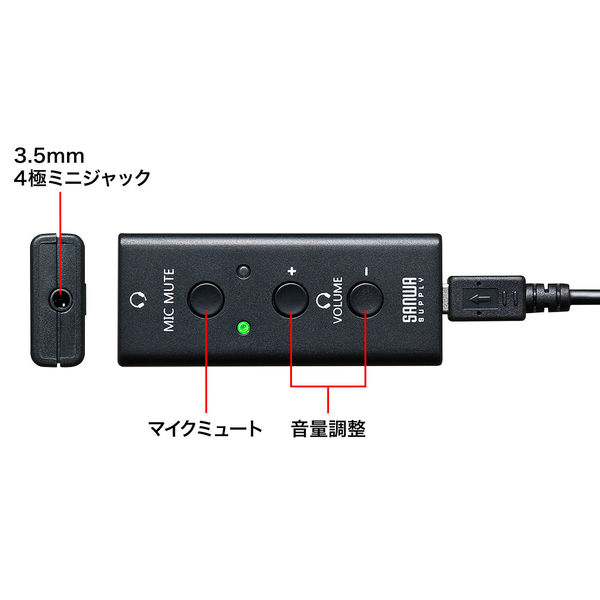 アスクル】サンワサプライ USBオーディオ変換アダプタ（4極ヘッドセット用） MM-ADUSB4 1個 通販 ASKUL（公式）