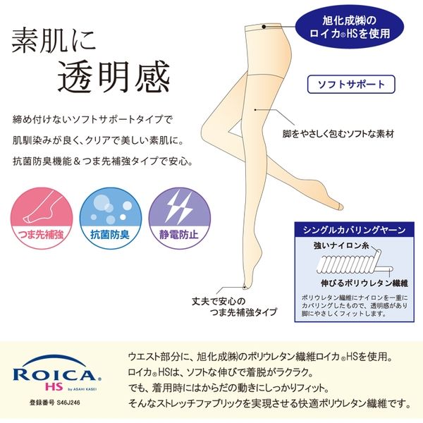エムアンドエムソックス 日本製・素肌に透明感ストッキング（ピュアベージュ・M～L） M&M-016 4足組（直送品）