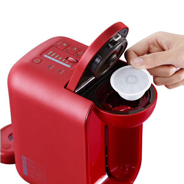 アスクル】ドリップポッドDRIP POD DP2（コーヒーマシン） スターターセット レッド 1セット（マシン本体＋専用什器＋カプセル2種×各12杯分）  通販 ASKUL（公式）