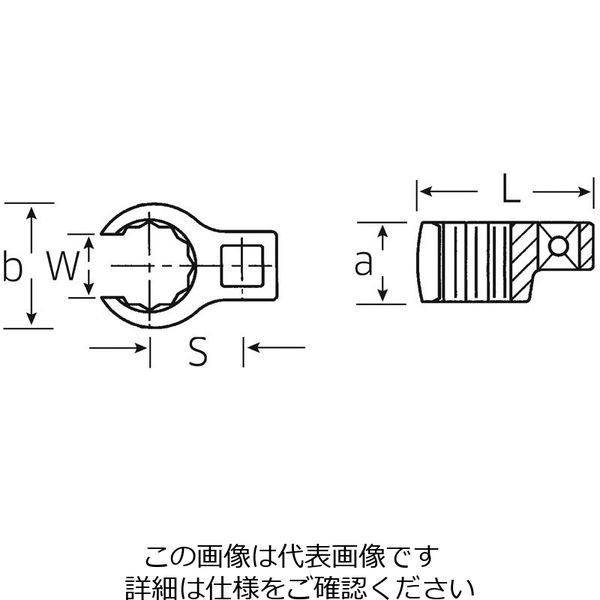 エスコ（esco） 3/8”DRx16mm ［CROW-RING］スパナ 1個 EA617YU-16