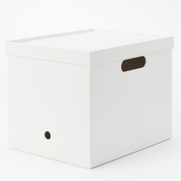 無印良品 ポリプロピレンファイルボックススタンダード・幅25cmタイプ 約奥行32×高さ24cm  ホワイトグレー 1箱（4個入） 良品計画