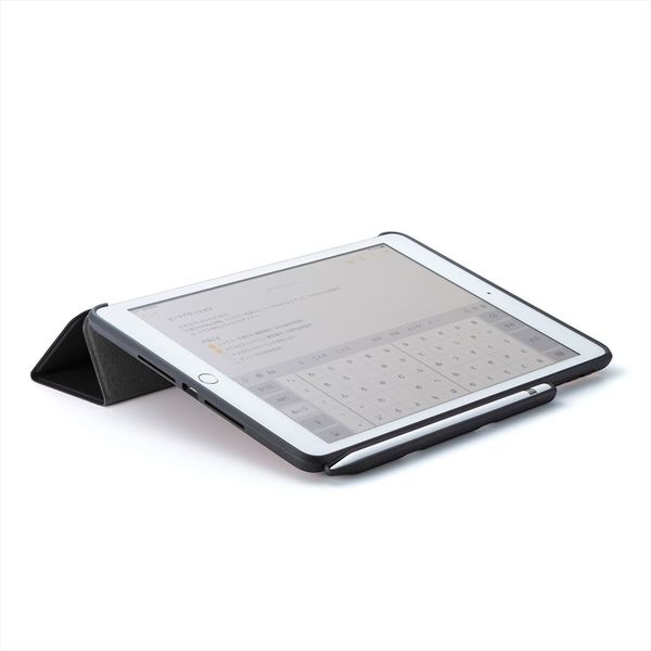 サンワサプライ iPad 10.2インチ Apple Pencil収納ポケット付きケース ブラック PDA-IPAD1614BK（直送品）