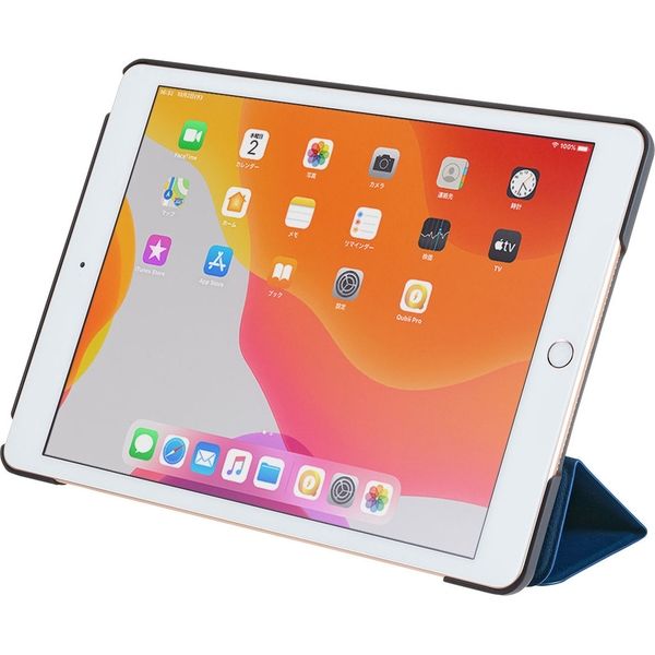 アスクル】サンワサプライ iPad 10.2インチ ソフトレザーケース ブルー 