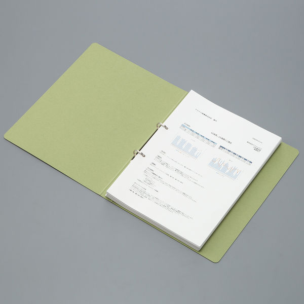 アスクル】アスクル 紙製リングファイル A4タテ 丸型2穴 背幅27mm グリーン 緑 シブイロ SIBUIRO オリジナル 通販  ASKUL（公式）