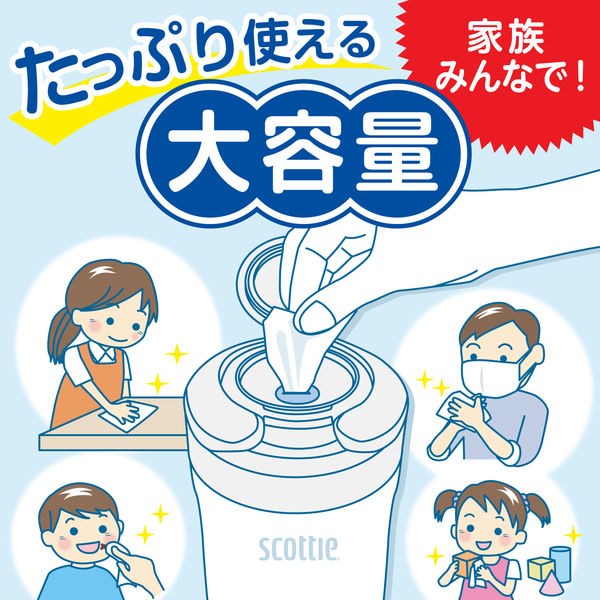 日本製紙クレシア スコッティウェットティシュー除菌ノンアルコール 本体 76970 1個（100枚入）