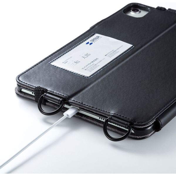 【アスクル】 サンワサプライ iPad Air 2020 スタンド機能付きショルダーベルトケース PDA-IPAD1712BK 1個（直送品