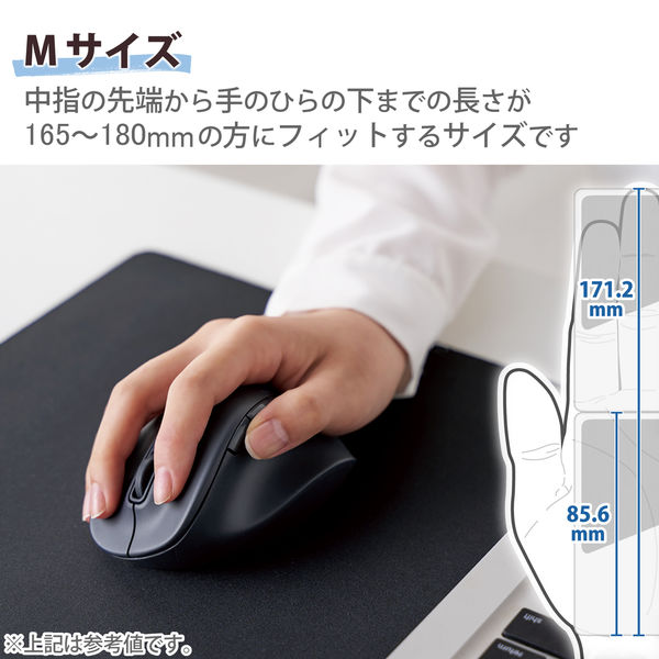 アスクル】Bluetoothマウス 握りの極み 静音 抗菌仕様 5ボタン Mサイズ ブラック M-XGM30BBSKBK エレコム 1個 通販  ASKUL（公式）
