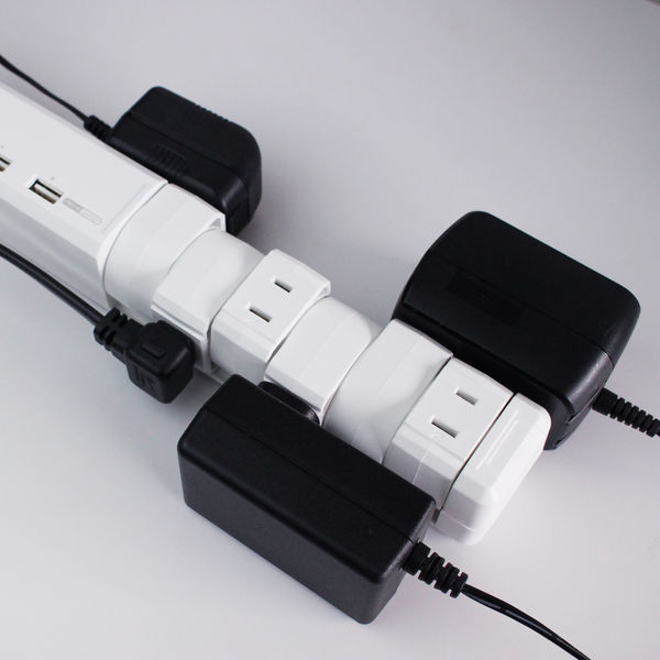 ファーゴ　回転式電源タップ「TAPKING」　USBポート付き　2P式/6個口/2m/USB×2ポート/差込口回転式/雷ガード付　PT600WH
