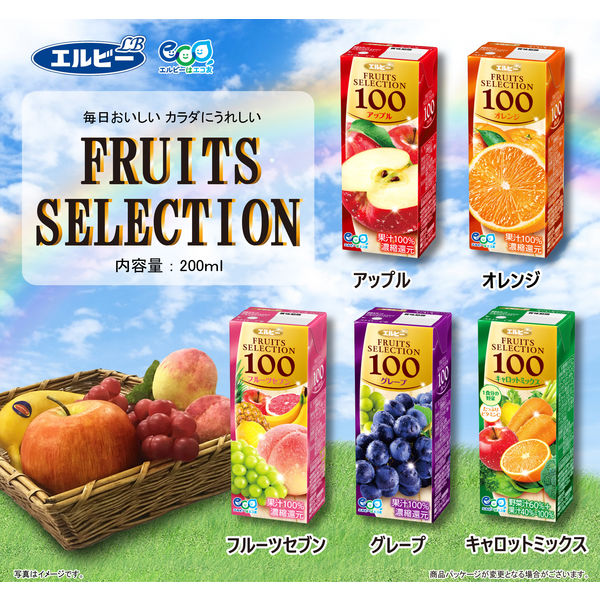 アスクル】【アウトレット】エルビー Fruits Selection アップル100 200ml 2028 1箱（200ｍｌ×24本入） パック飲料  りんご 通販 ASKUL（公式）