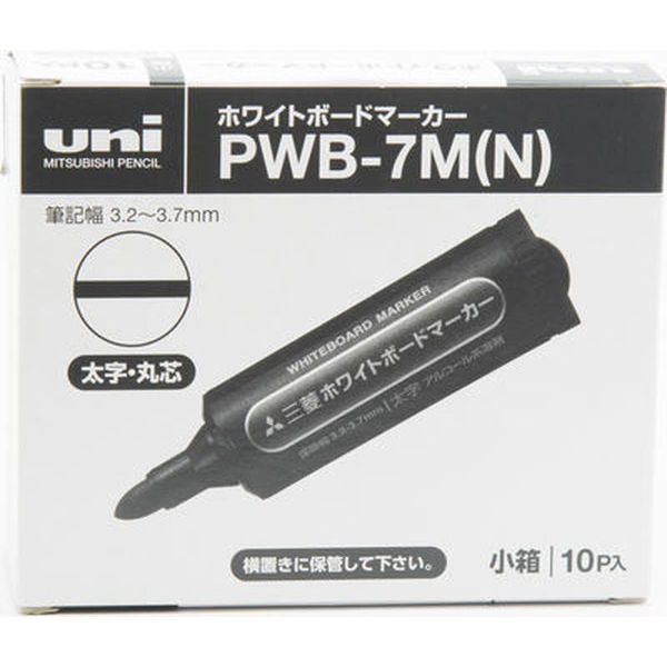 三菱鉛筆(uni) ホワイトボードマーカー 太字丸芯 緑 PWB7M 10本 - アスクル
