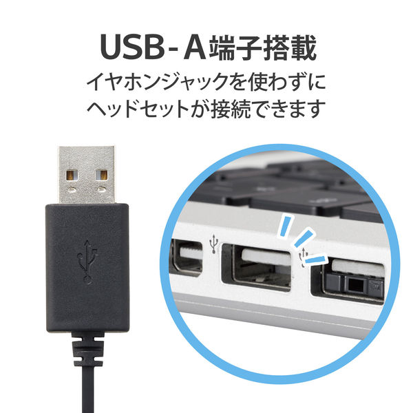 ヘッドセット マイク付イヤホン 両耳 カナル型 USB接続 ミュート