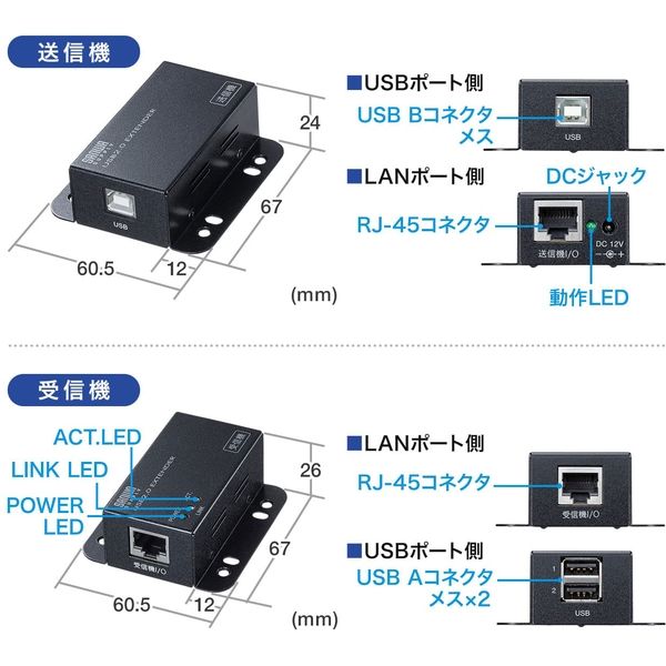アスクル】 サンワサプライ USB2.0エクステンダー（2ポートハブ付き） USB-EXSET3 1個（直送品） 通販 - ASKUL（公式）